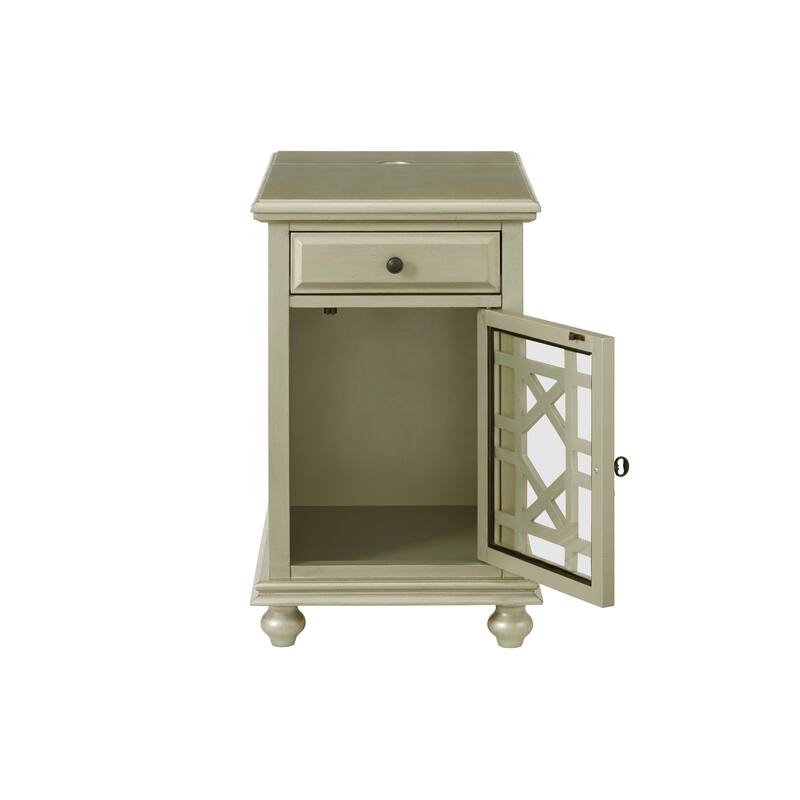 Elegant Chairside Table with Power by Martin Svensson Home