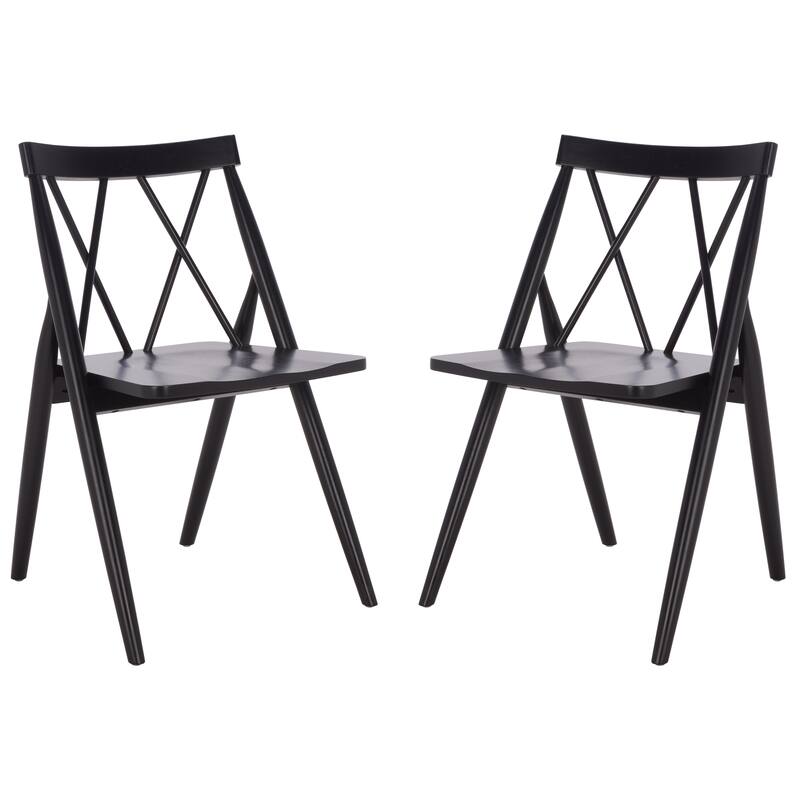 SAFAVIEH HOME Gayle Dining Chair (Set of 2) - 22"W x 22"D x 34"H - Black