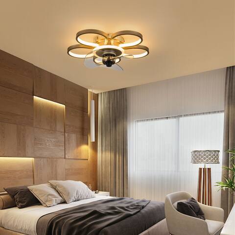 5 Round Circle Shade Bladeless Ceiling Fan Dimmable