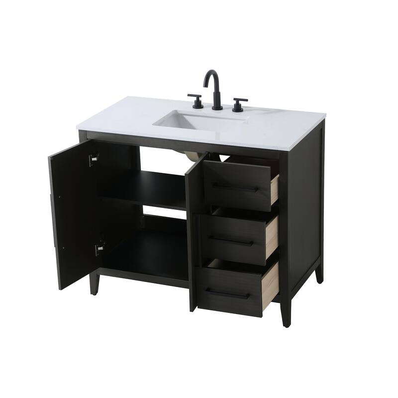 Elegant Lighting VF29342 Millie 42" Free Standing Single Basin Vanity