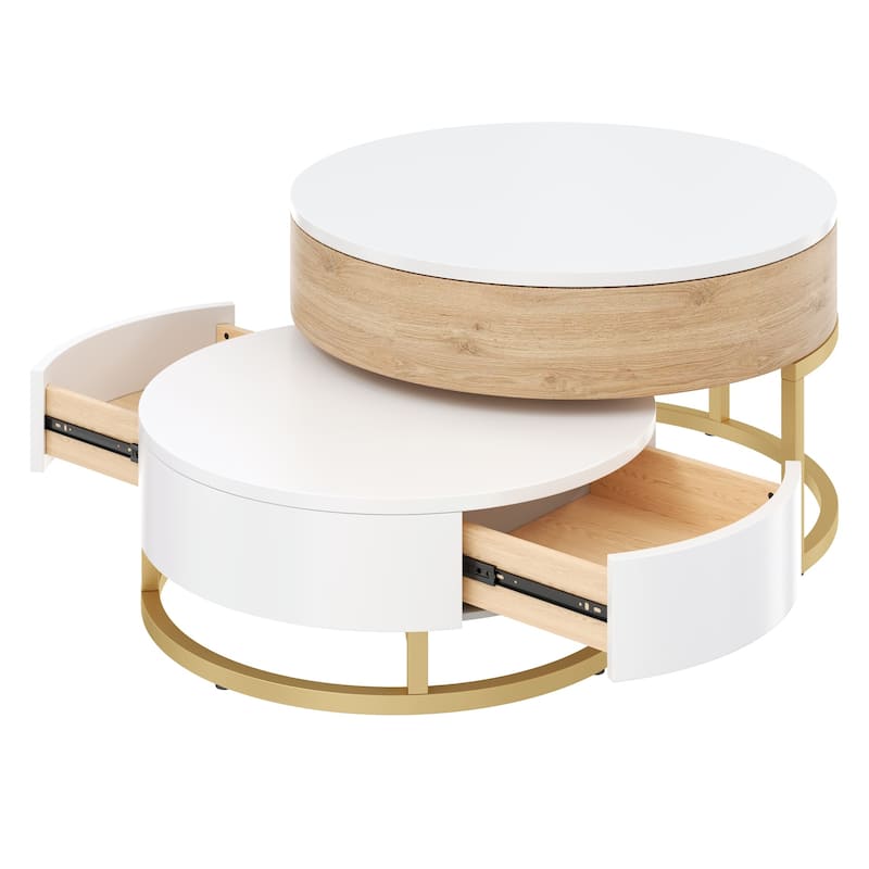 Modern Round Lift top Nesting Coffee Tables