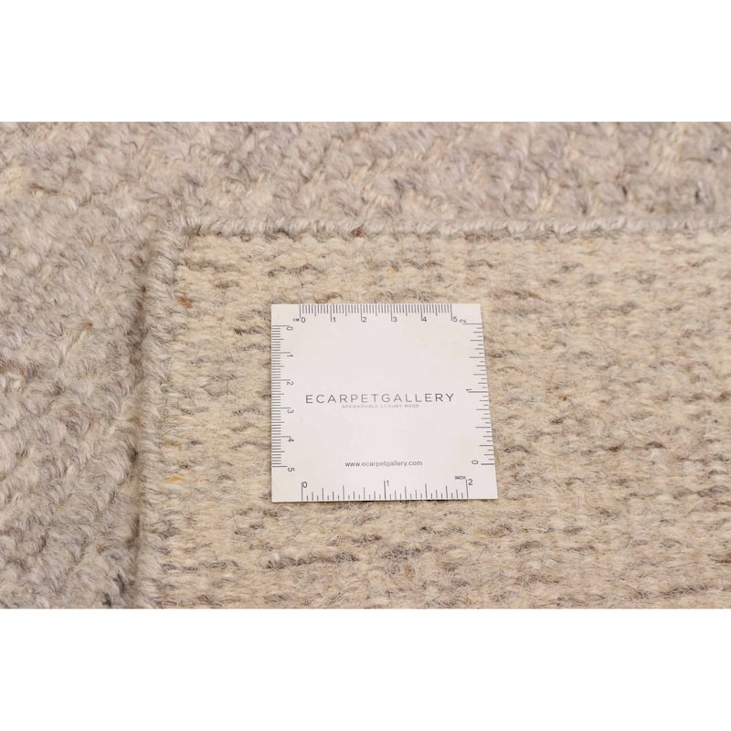 ECARPETGALLERY Hand-knotted Tangier Grey Wool Rug - 5'3 x 7'5
