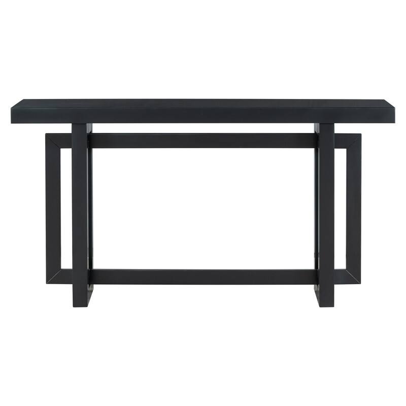 Modern Entryway Console Table with Industrial-inspired Concrete Wood Top, Hallway Foyer Sofa Long Table Entryway Table