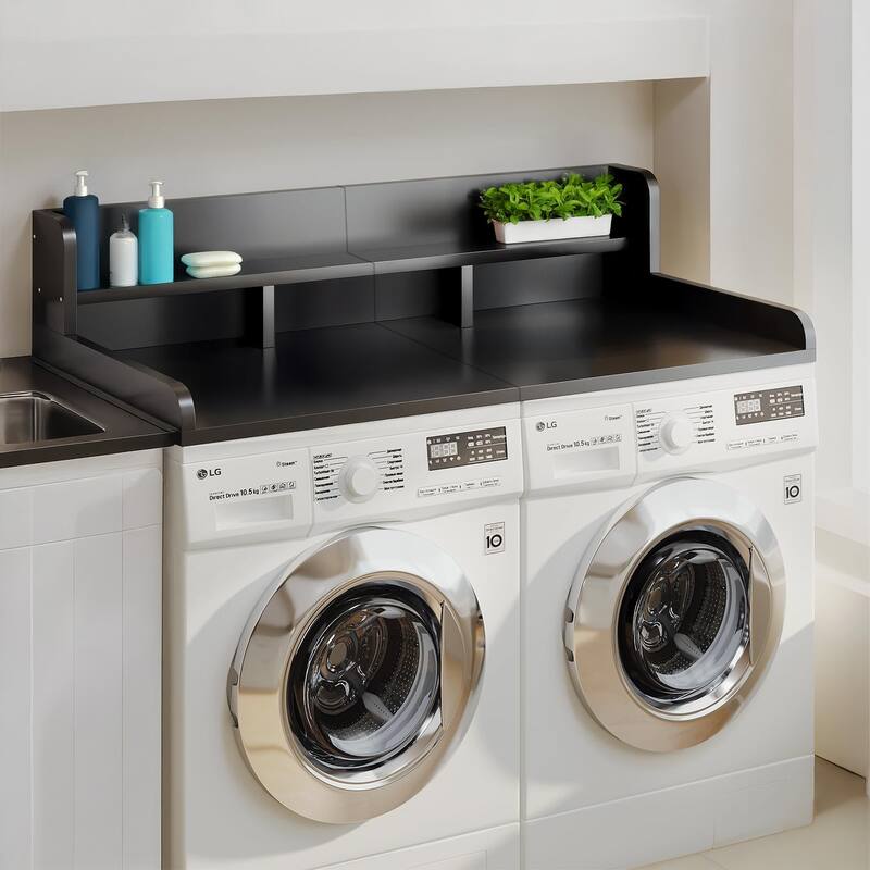 Washer Dryer Countertop, Laundry Wood Shelf Topper with Edge, 54" Width x 27.5" Depth