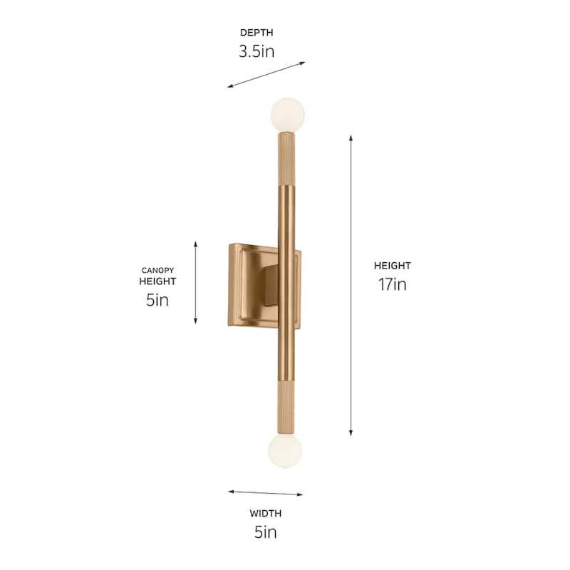 Kichler Lighting Odensa 17 in. 2-Light Wall Sconce