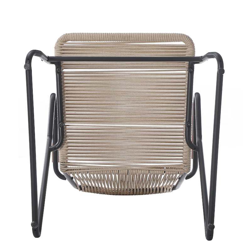Modern Rope-Weave Outdoor Club Chairs
