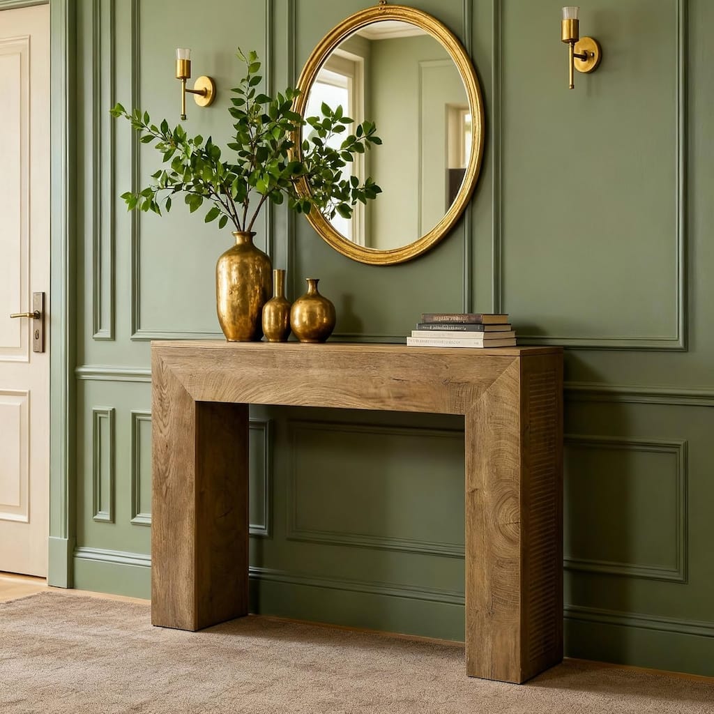 Wood Entryway Console Table, Sofa Table Behind Couch, Living Room Hallway Entrance Foyer