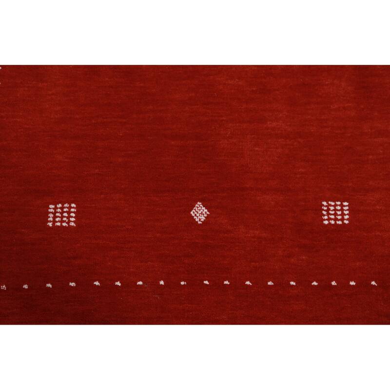 Hand Knotted Oriental 100% Wool Carpet Tribal Tribal Oranges & Rust Gabbeh Area Rug - 4' 10'' X 3' 4''