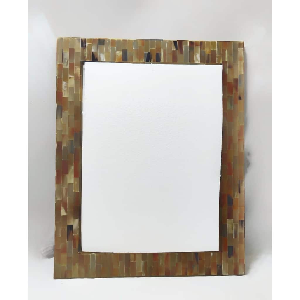 Rectangle Horn Mirror 24" x 30"H - A - A - Brown