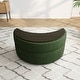 preview thumbnail 7 of 96, Upholstered Chenille Boucle Half Moon Storage Ottoman with Tray
