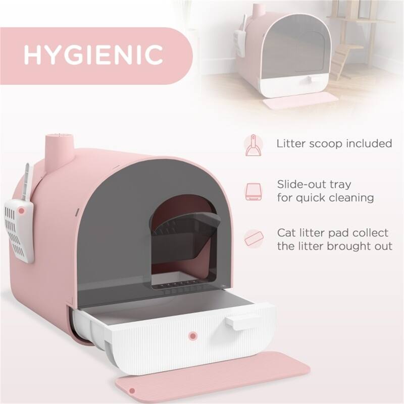 Fully Enclosed Cat Litter Box - 17" L x 17.25" W x 18.5" H