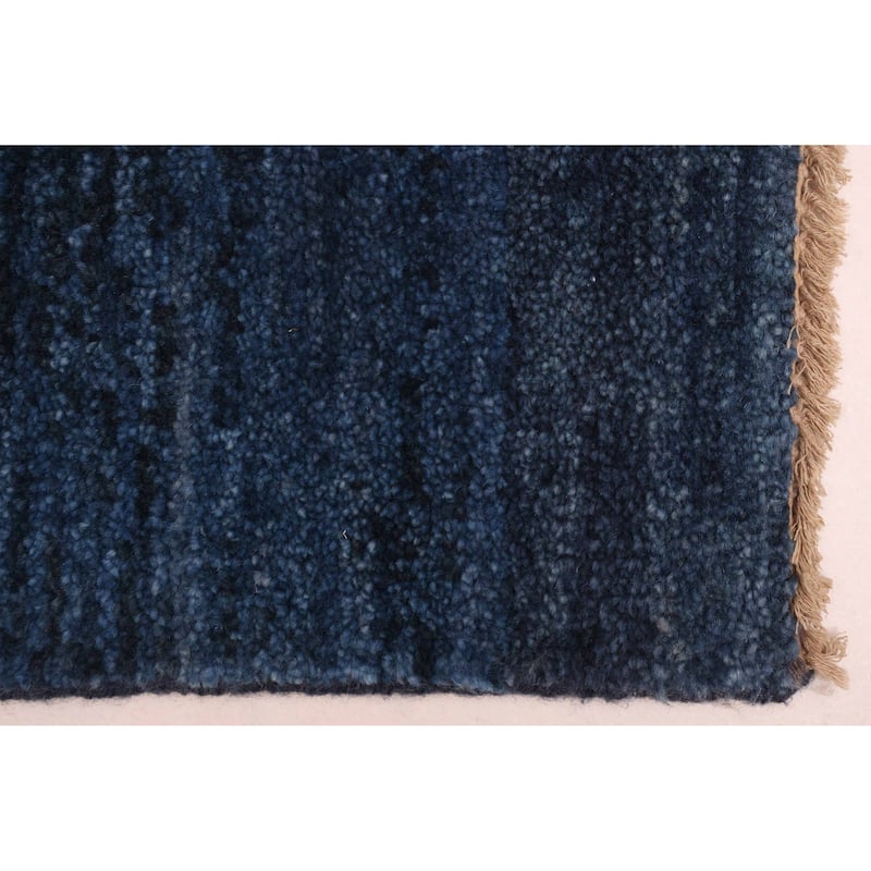 ECARPETGALLERY Hand-knotted Pak Finest Gabbeh Dark Blue Wool Rug - 7'10 x 7'9