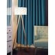preview thumbnail 2 of 2, Brightech Bijou 60 in. Natural Wood Farmhouse LED Super Bright Floor Lamp with White Plastic Drum Shade