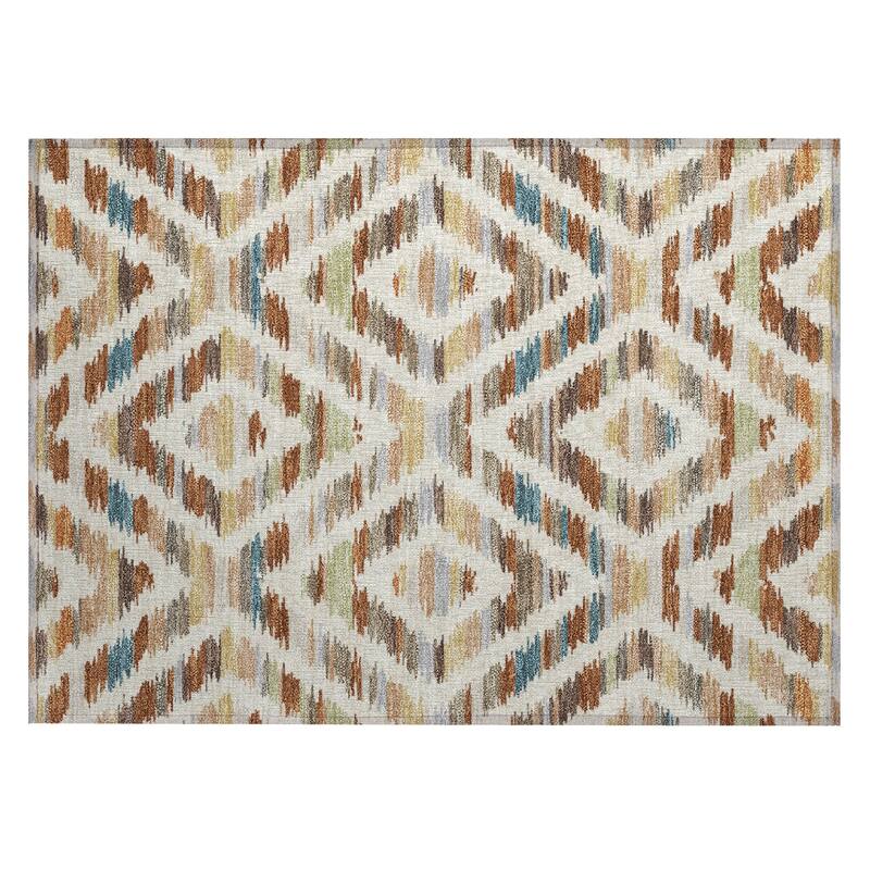 Machine Washable Indoor/ Outdoor Global Diamdon Chantille Rug
