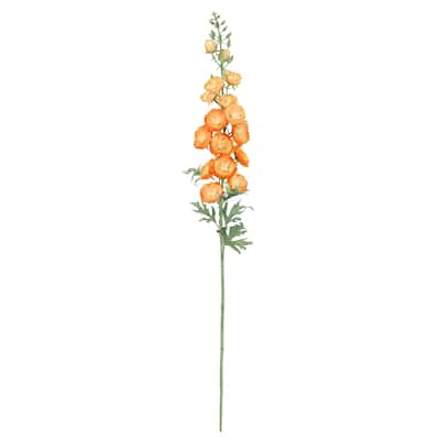Set of 2 Orange Artificial Hybrid Delphinium Flower Stem Spray 36in - 36" L x 5" W x 5" DP