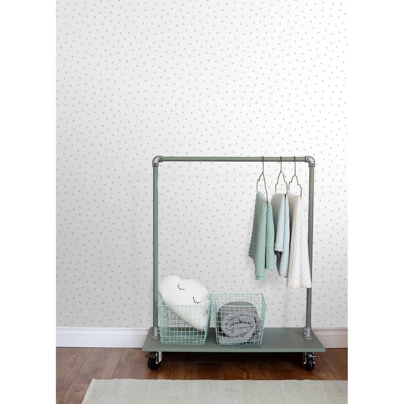 Chesapeake Pixie Grey Dots Wallpaper - 20.9 x 396 x 0.025