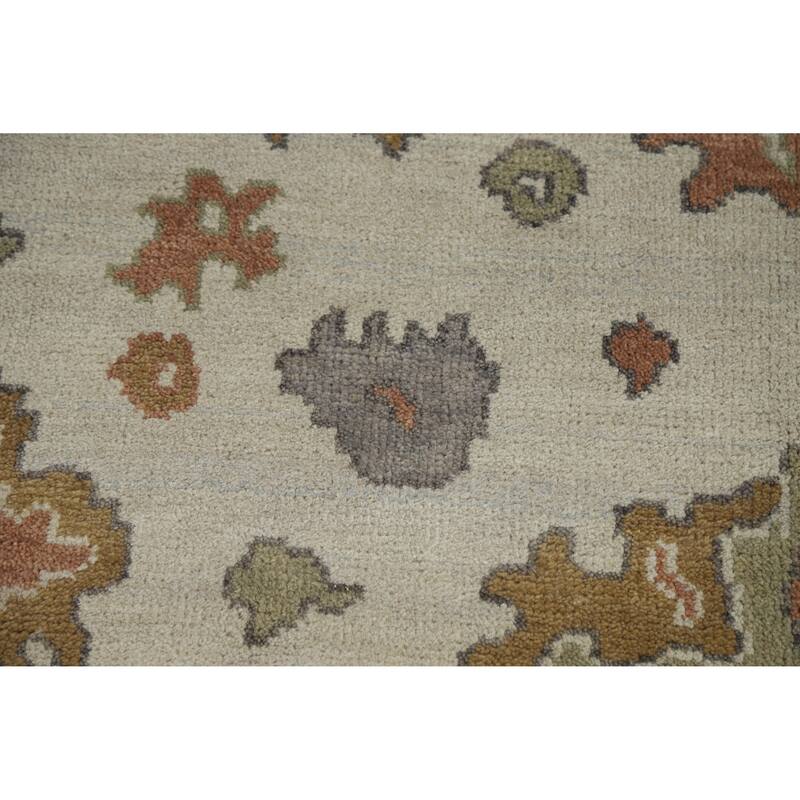 Oushak Indian Area Rug Hand-Knotted Transitional Wool Carpet - 8'1" x 9'11"
