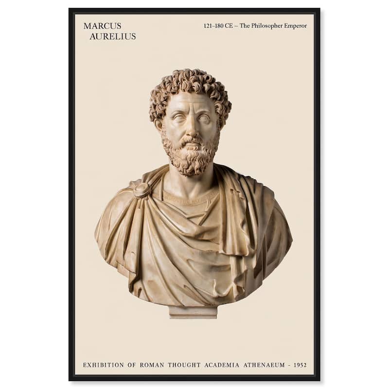 Philosopher Emperor's Gaze Canvas by Art Remedy - Black - 24" x 36"