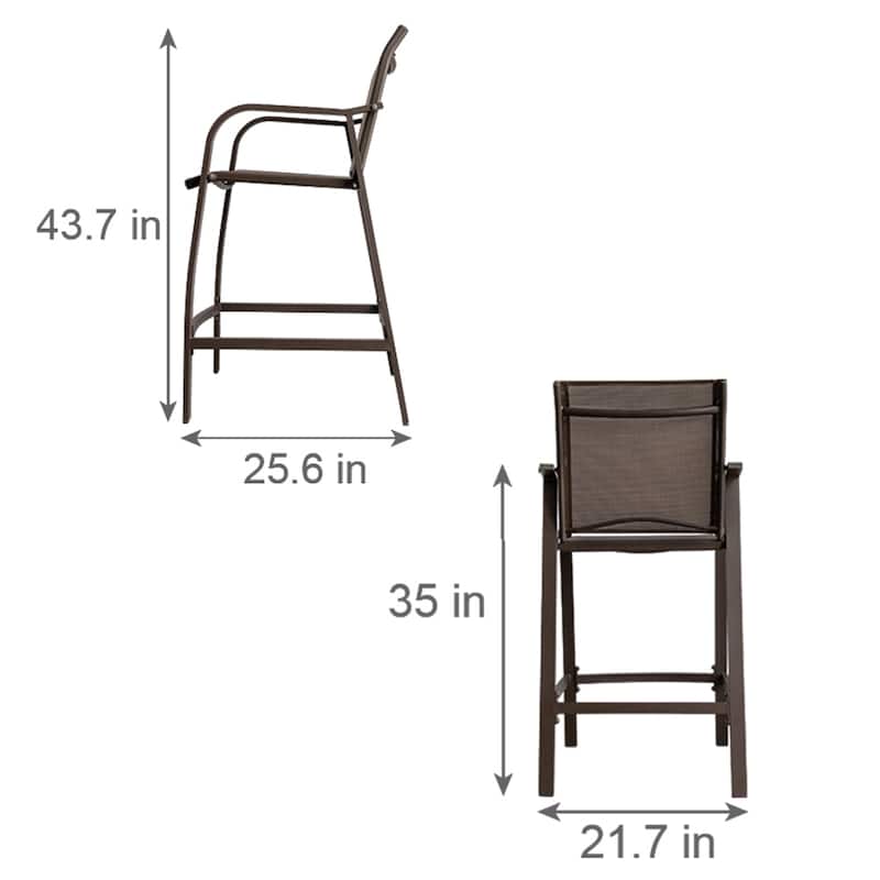 VredHom Outdoor Patio Aluminum Bar Stools (Set of 4)