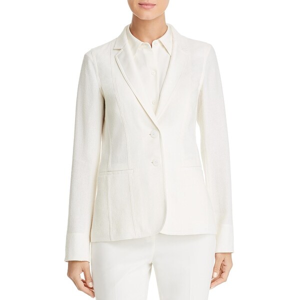 Lafayette 148 New York Womens Vangie Two-Button Blazer Silk Blend Office Wear - Cloud. Opens flyout.