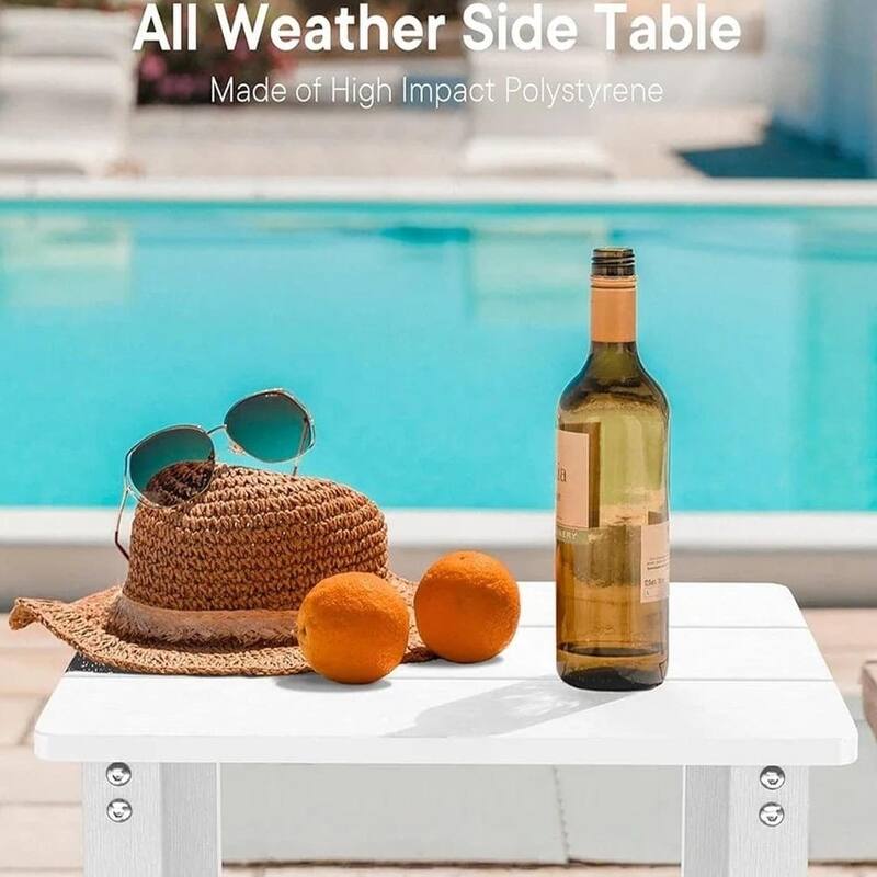 WINSOON All Weather HIPS Outdoor Side Tables 2-Tier Adirondack Tables End Tables 18inch