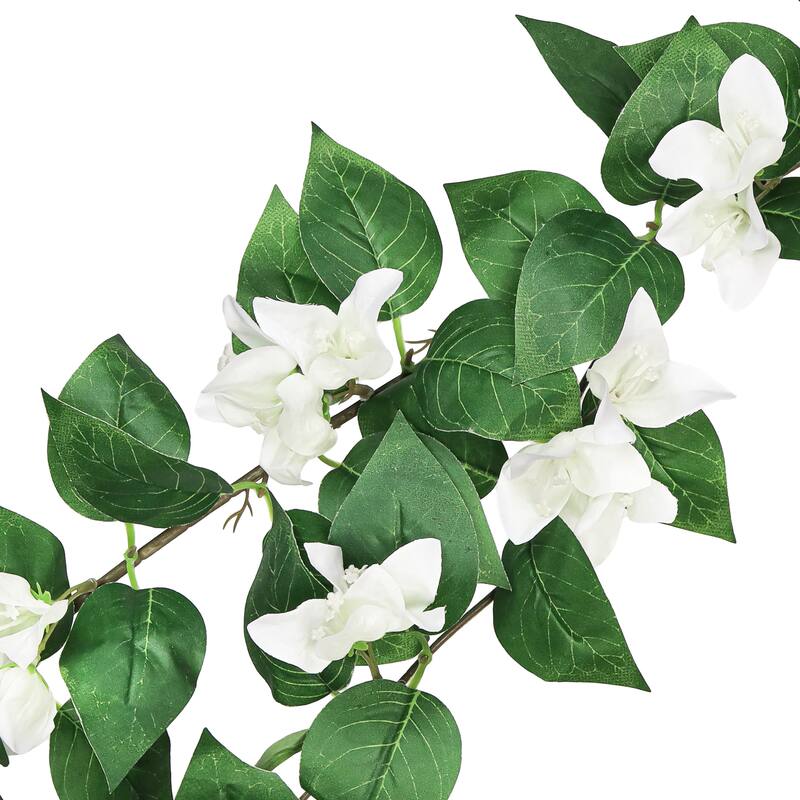 Cream White Artificial Bougainvillea Flower Garland Hanging Vine 6ft - 72" L x 8" W x 3" DP