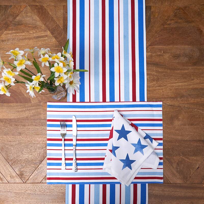 Red White & Pow Napkin Set of 6 - Multicolored