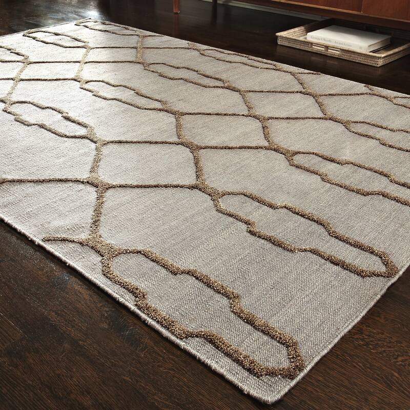 Alexander Home Lennon Moroccan Hand-Woven 100% Wool Slate Rug - 7'9" x 9'9" - Slate - Rectangle