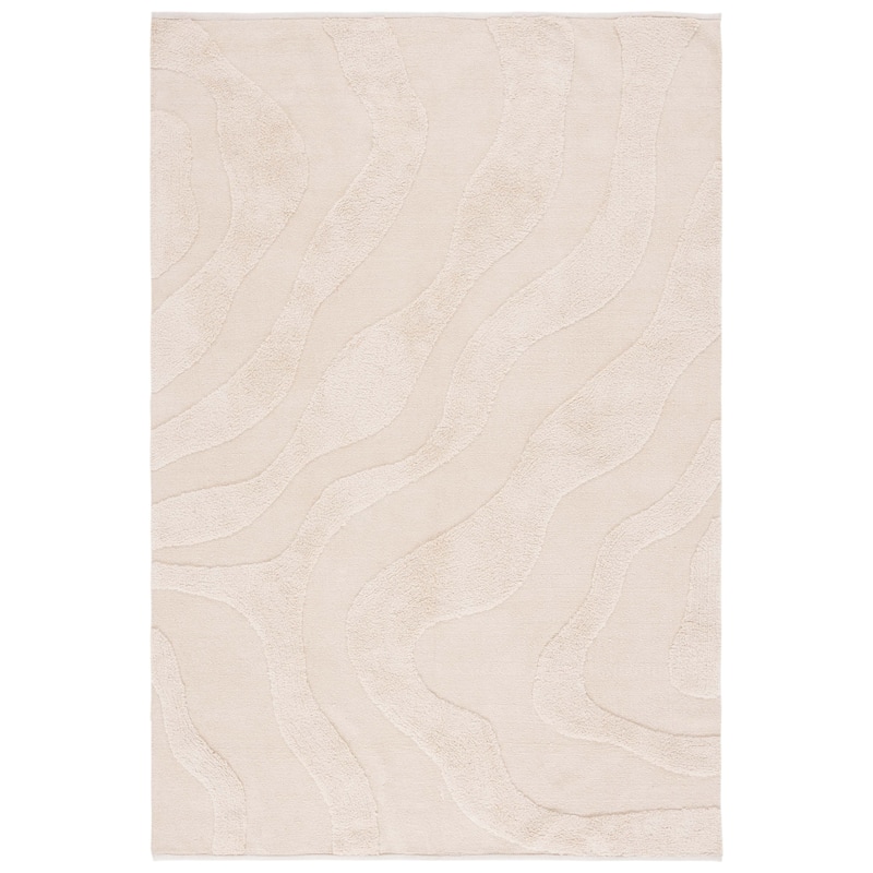 SAFAVIEH Hand-Woven Easy Care Maricela Modern & Contemporary Cotton - 6' Square - Ivory - Square