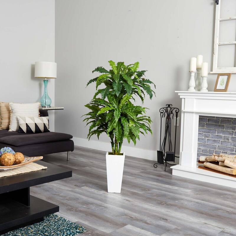 Artificial Mediterranean Plant 22In - Indoor Fiddle Leaf Decor - Green Home Office Accent - 50