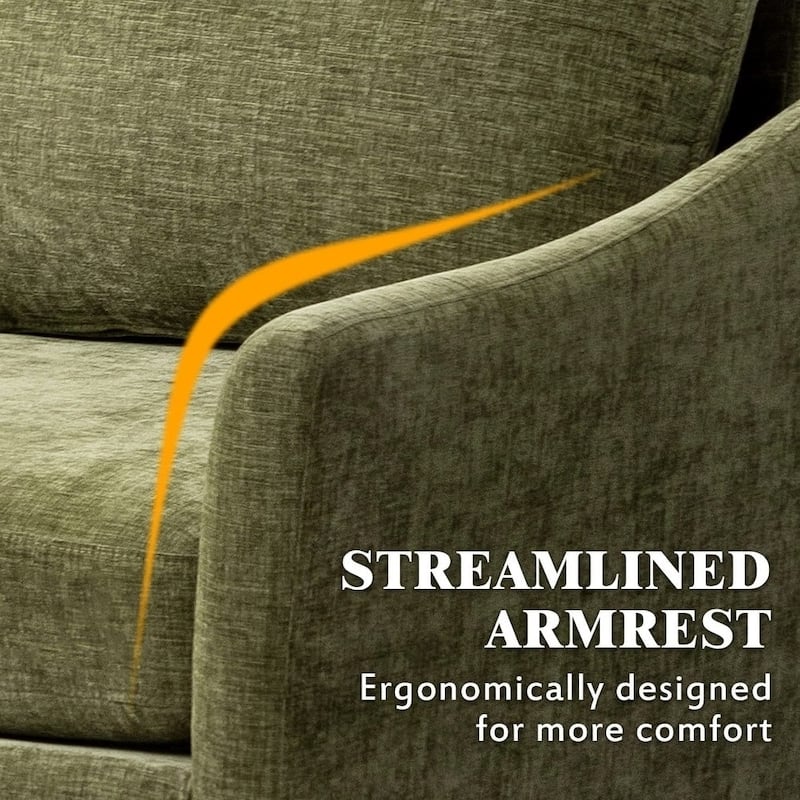 Modern Chenille Sectional Sofa with Reversible Chaise and Ottoman, Perfect for Living Rooms with Sleeper Function