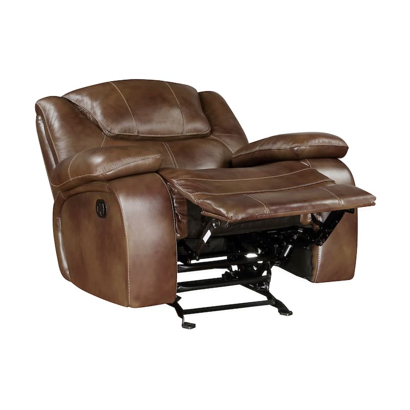 Fremont & Park Baron 39.5" Leather Manual Glider Recliner with Tab Pull Motion
