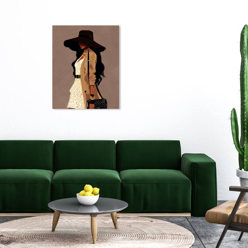 Wynwood Studio Fashion and Glam Fashion Profile Brown and Tan Modern & Contemporary Wall Art Canvas Print - 36 x 30