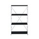 preview thumbnail 3 of 4, 4-Tier Tennos Bookshelf, Black & Chrome Finish