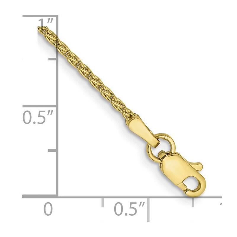 Curata 10k Yellow Gold 1.5mm Parisian Wheat Chain Bracelet