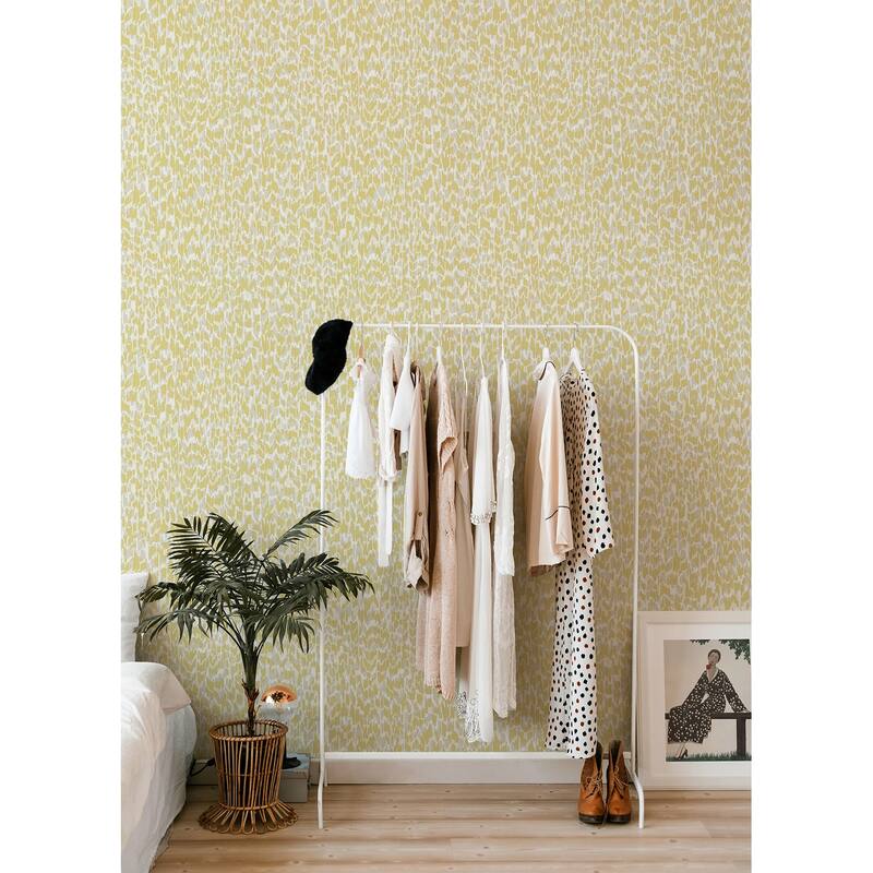 A-Street Prints Flavia Yellow Animal Print Wallpaper