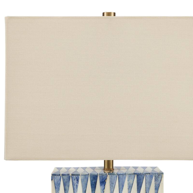 Currey & Company Nadene Blue & White Table Lamp - 17.5"h x 13"w x 8"d