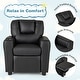 preview thumbnail 4 of 34, PU Leather Kids Recliner Chair with Cup Holder and Pocket - 23.5" x 23.5" x 28"