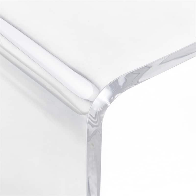 32" Long Rectangle All Acrylic 15mm Thick Waterfall Coffee Table