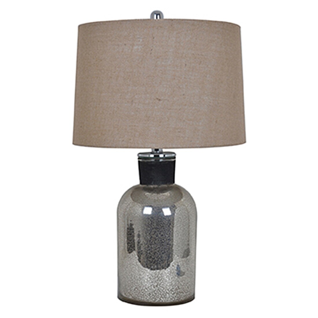 Shop Portland Mercury Glass Table Lamp 25 5 Inch Tall 14 5 Inch Diameter Burlap Shade 25 5 X 14 5 X 14 5 Inches Overstock 17846389