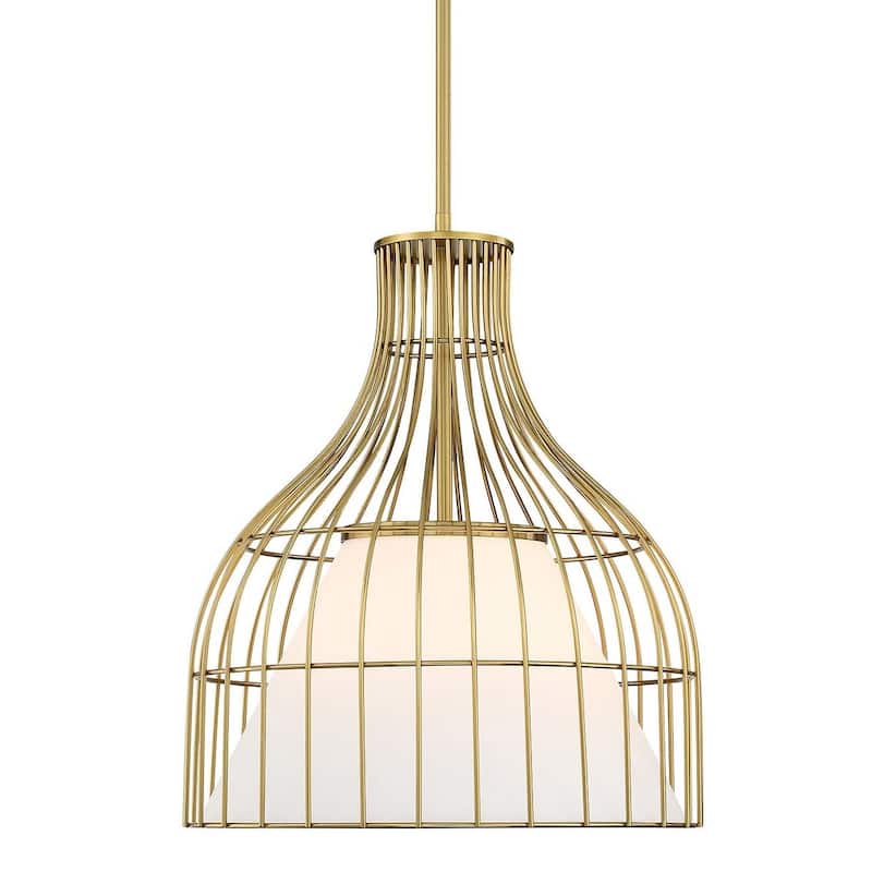 Designers Fountain D340M-16P Evensong 16" Wide Cage Pendant - Brushed Gold