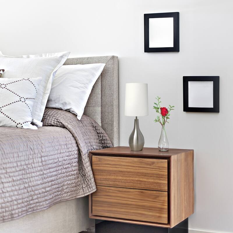 Hourglass LED Table Lamp with Drum Shade - 19.5" - Brushed Nickel