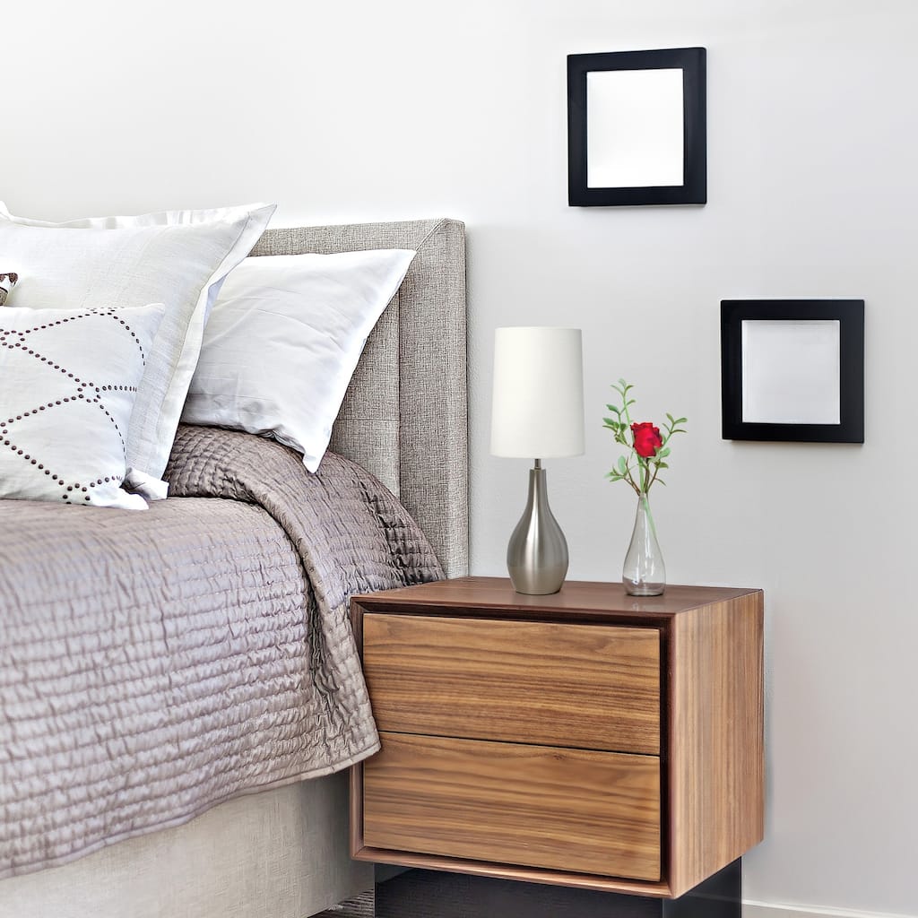 Hourglass LED Table Lamp with Drum Shade - 19.5" - Brushed Nickel