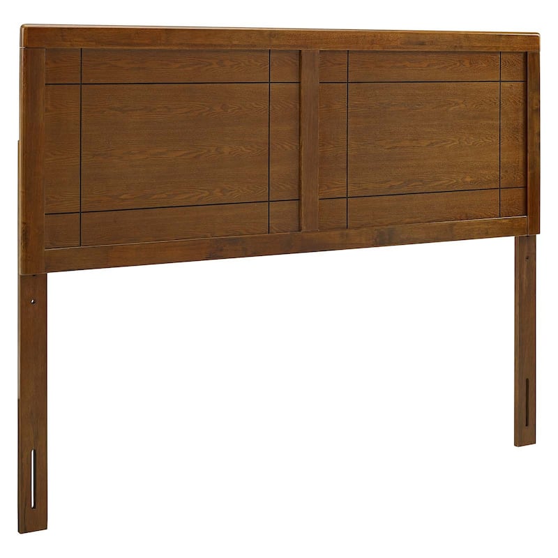 Viola Country Style Full Size Walnut Wooden Headboard