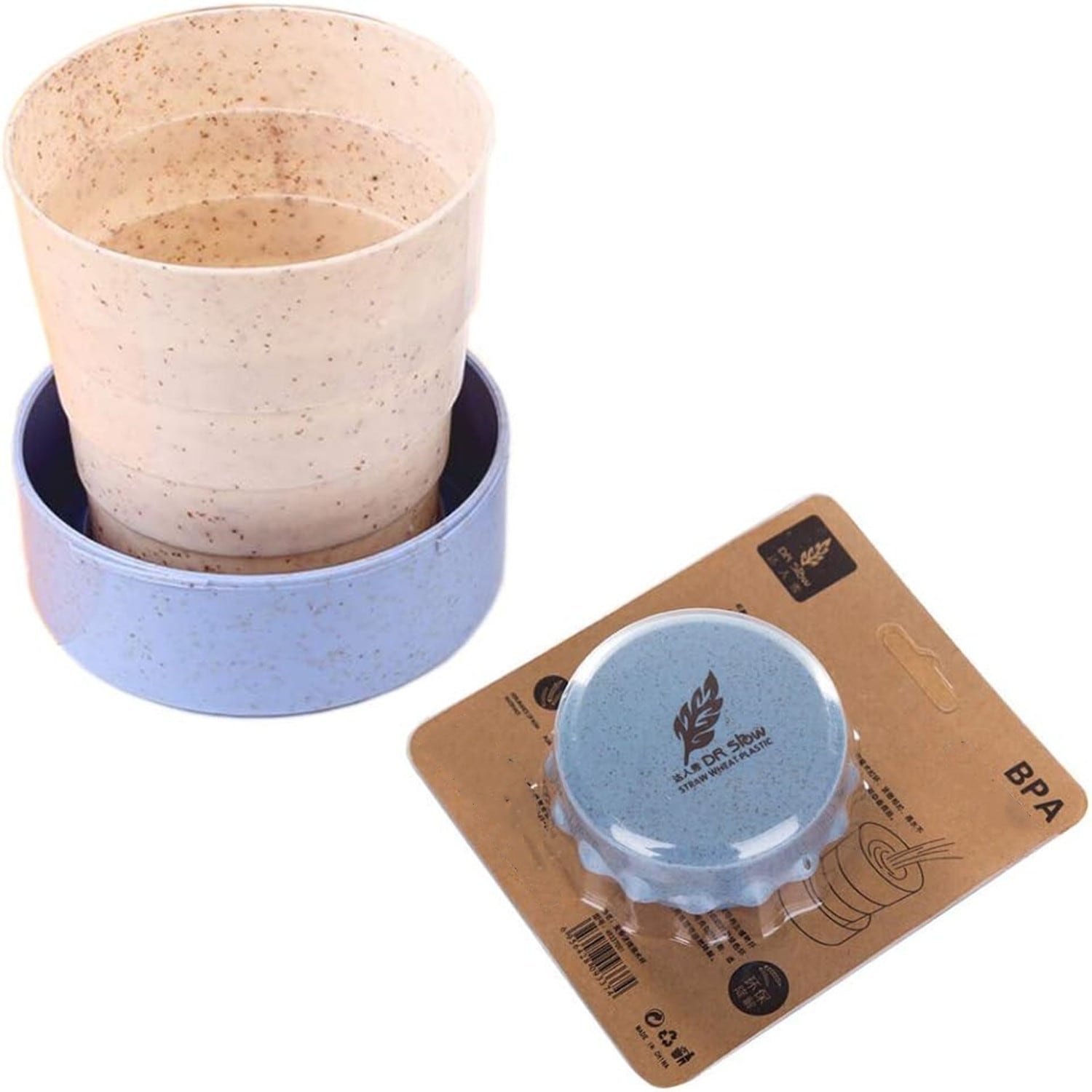 Wheat Telescopic Folding Drinking Cup Travel Cup