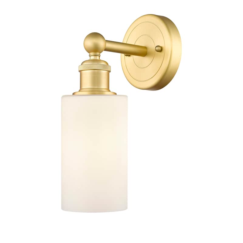 Innovations Lighting 616-1W-11-4 Clymer Sconce Clymer 11" Tall Wall - Satin Gold / Matte White