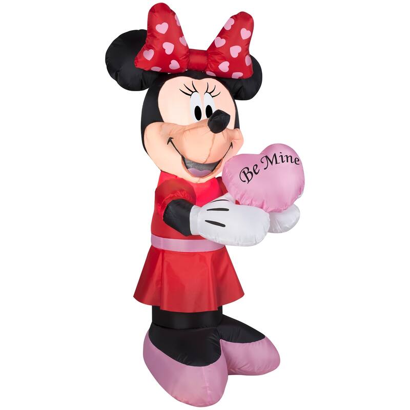Gemmy Airblown Inflatable Valentine Minnie Mouse, 3.5 ft Tall, red - 42.13x21.65x18.9