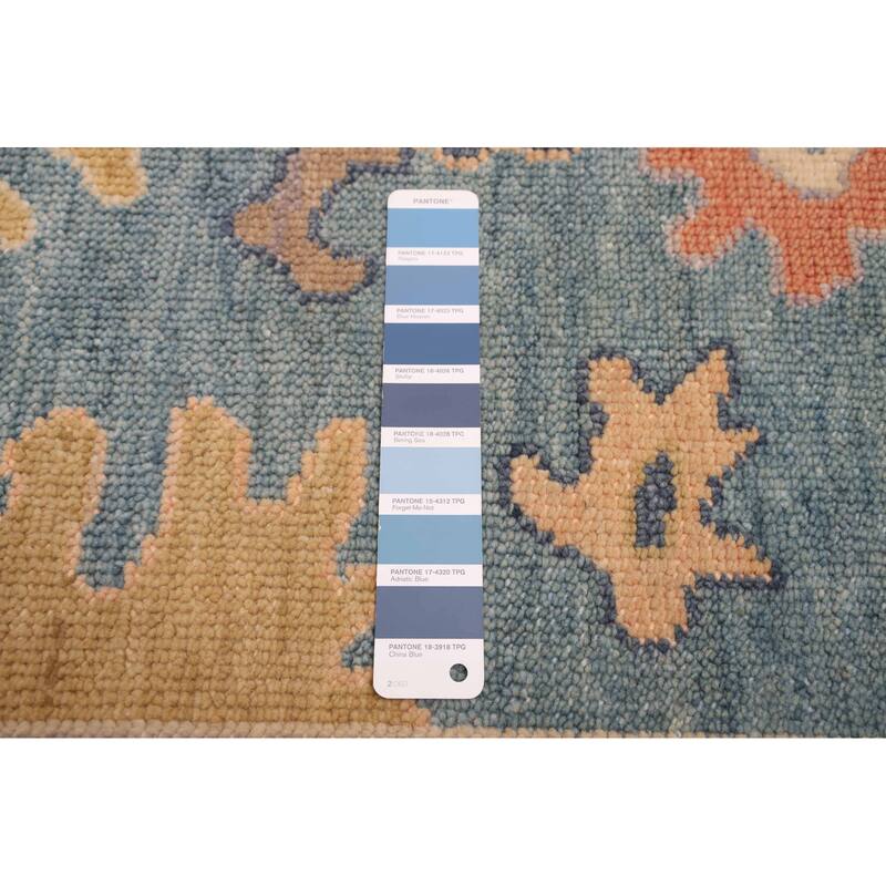 ECARPETGALLERY Hand-knotted Modern Oushak Turquoise Wool Rug - 8'1 x 9'11