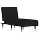 preview thumbnail 2 of 12, vidaXL Chaise Longue Black Velvet - 21.7" x 55.1" x 27.6"