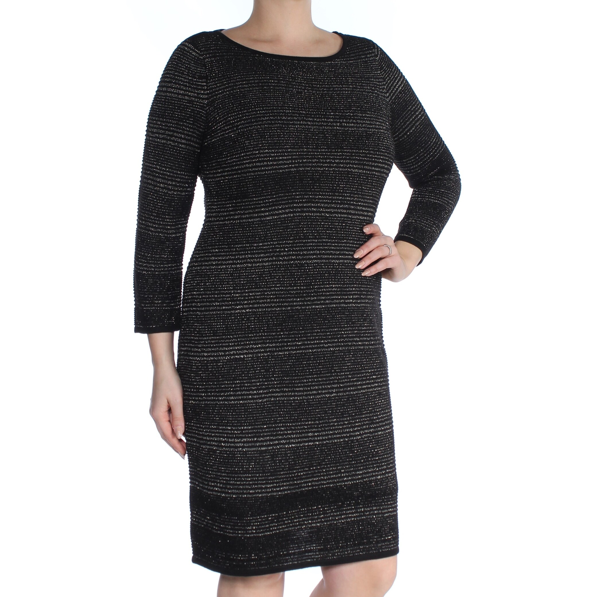 black glitter shift dress